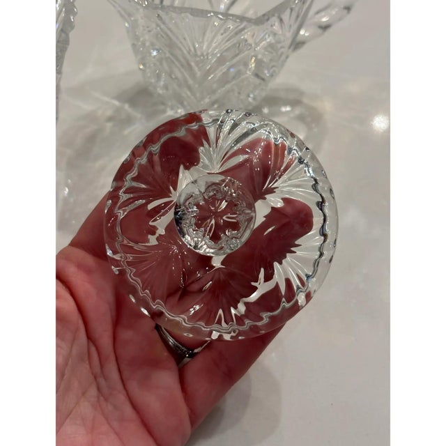 American Vintage Crystal Sugar & Creamer Set For Sale - Image 3 of 12