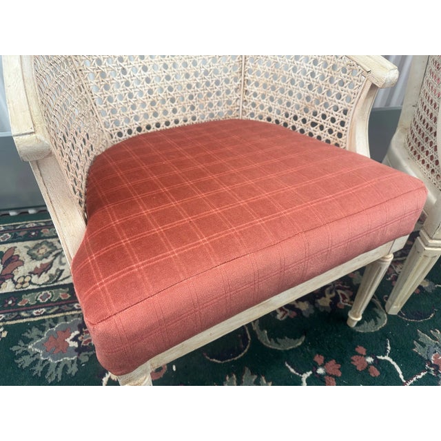 Set of Two Vintage Cane Barrel Back Tub Chairs For Sale - Image 4 of 10