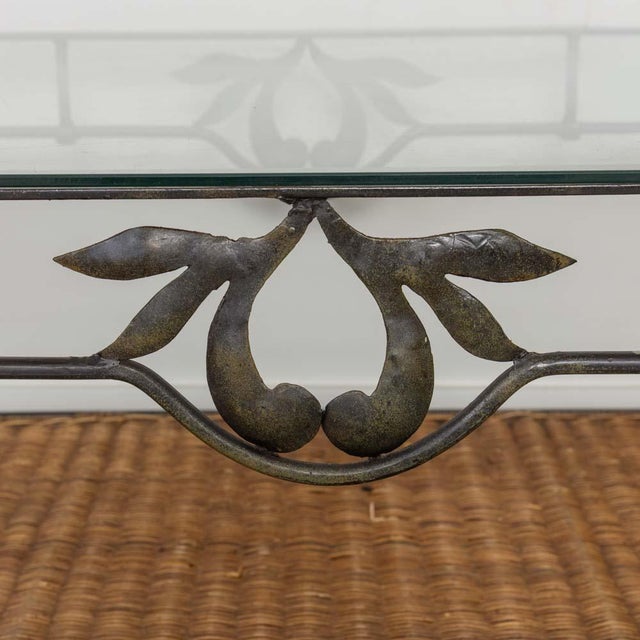 1950s French Wicker and Glass Coffee Table For Sale - Image 11 of 18