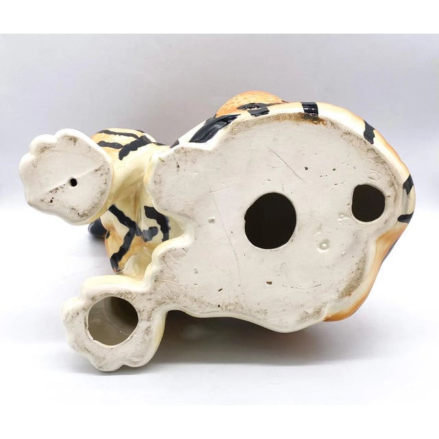 Life-Size Italian Style Ceramic Tiger Cub – Maximalist / Safari For Sale - Image 10 of 11