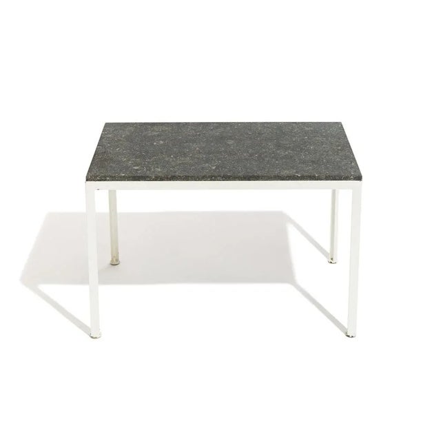 Charcoal T-Angle Side Table with Marble Plate in the style of Florence Knoll For Sale - Image 8 of 8