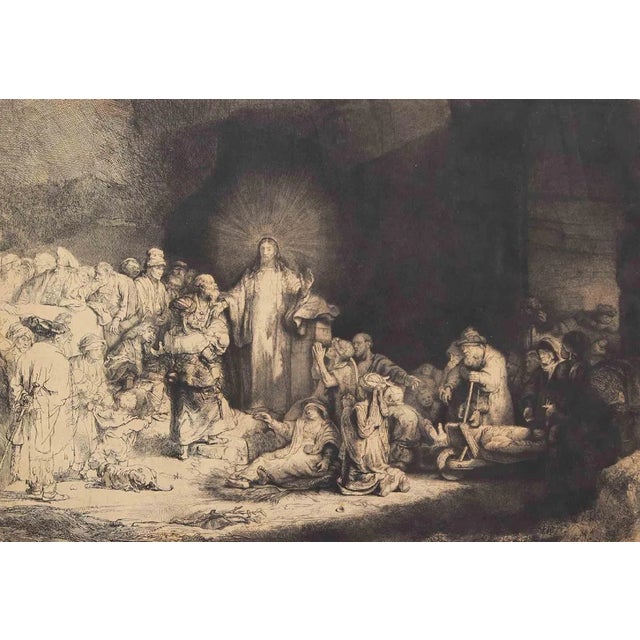 Léopold Flameng, Hundred Guilder Leaf, Christ Heals the Sick, Etching, 1870 For Sale