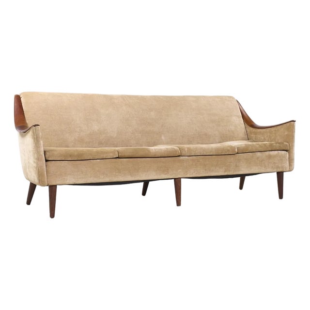 Kai Kristiansen Style Mid Century Danish Teak Sofa For Sale