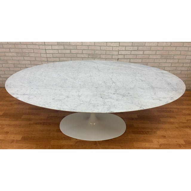 Mid Century Modern Restoration Hardware Oval Marble Top Tulip Dining Table Chairish