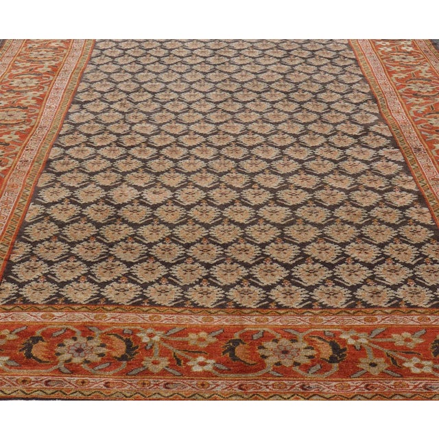 Dark Blue Antique Persian Sultanabad Rug in All-Over Paisley 10'3 X 15'2 For Sale In Atlanta - Image 6 of 15