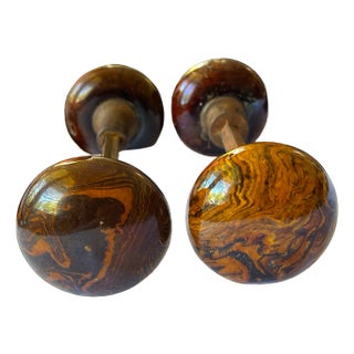 Antique Bennington Ceramic Door Knobs – A Pair (C. 19th Century) For Sale