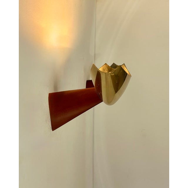 Vintage Wall Lights in Wood and Brass, Italy, 1980s, Set of 2 For Sale - Image 6 of 8