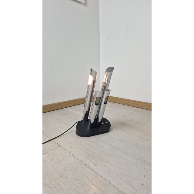 Table Lamp Mod T443 in Chrome with Four Lights by Mario Faggian for Lights, 1954 For Sale - Image 14 of 16