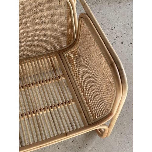 Rattan Armchair with U-Shaped Armrest For Sale - Image 10 of 18