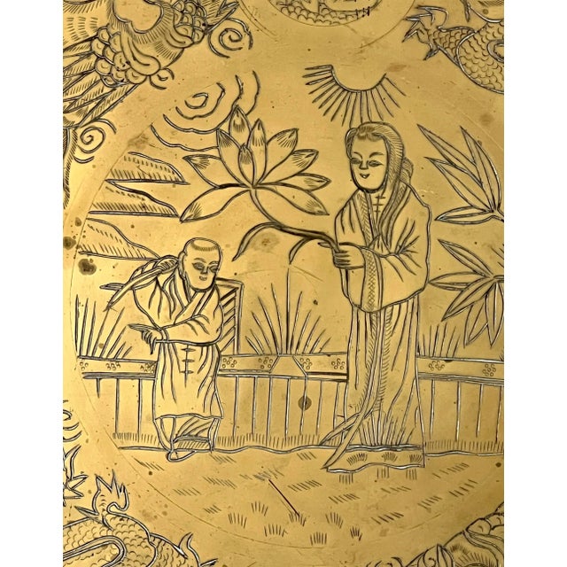 Lovely vintage high quality solid brass tray, wall hanging or table top - a variety of uses in the home. Deeply hand...
