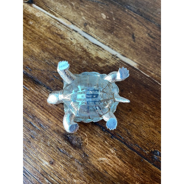 Vintage Christofle Turtle, Lumière d'Argent From the Lumière d'Argent Collection, Onyx Eyes For Sale In Dallas - Image 6 of 8