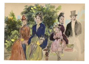 Alexander Hunter, High Society in Edinburgh, 1888, Watercolour