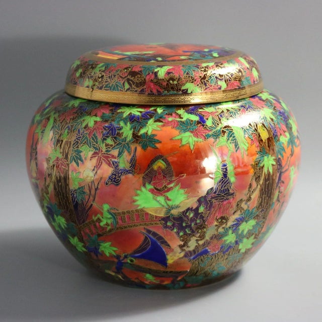 Ceramic Wedgwood Flame Fairyland Lustre 'Fairy Slide' Covered Vase For Sale - Image 7 of 12
