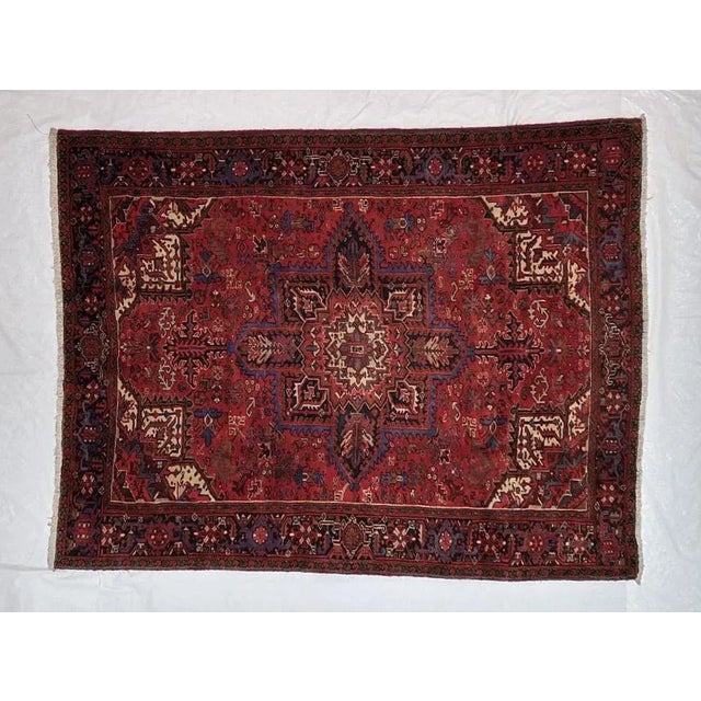 1970s Vintage Heriz Rug - 7'4" X 9'3" For Sale In New York - Image 6 of 6