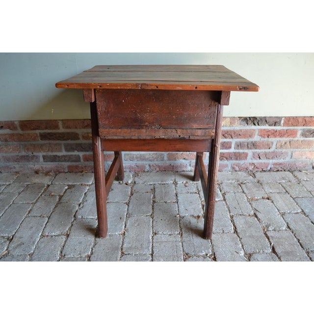 Brown Antique Spanish Fruit Tree Wood Payment Table For Sale - Image 8 of 10