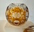 Late 20th Century Pair of Vintage Huta Julia Poland Amber Cut-to-Clear Crystal Orb Bowls For Sale - Image 5 of 12
