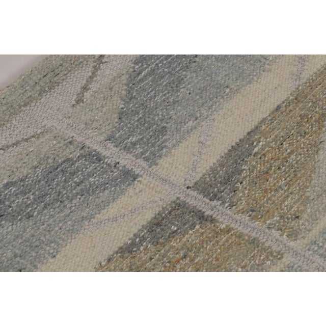 Textile Rug & Kilim’s Scandinavian-Inspired Rug, Minimalist Chevrons in Gray and Blue For Sale - Image 7 of 8