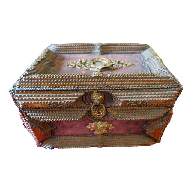 Tramp Art Couture Jewelry Box, 1890s For Sale