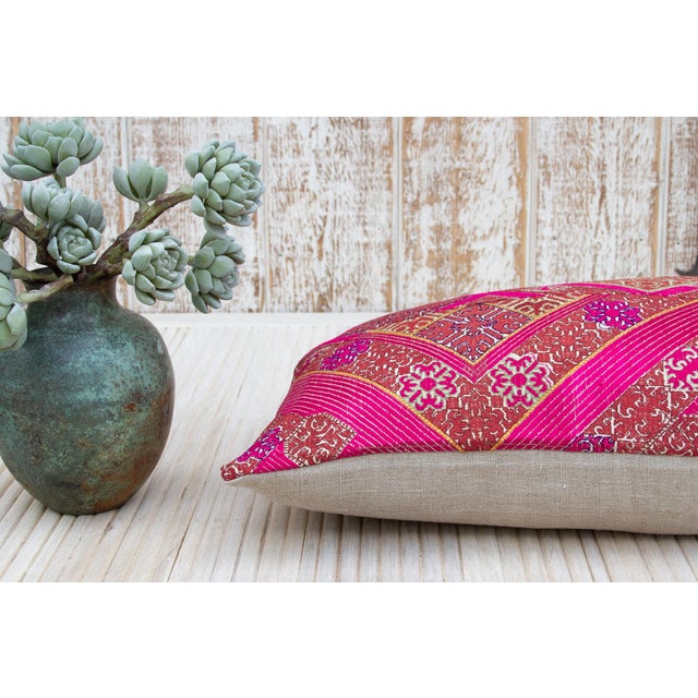 Antique Samali Sindh Silk Pillow For Sale In Los Angeles - Image 6 of 9