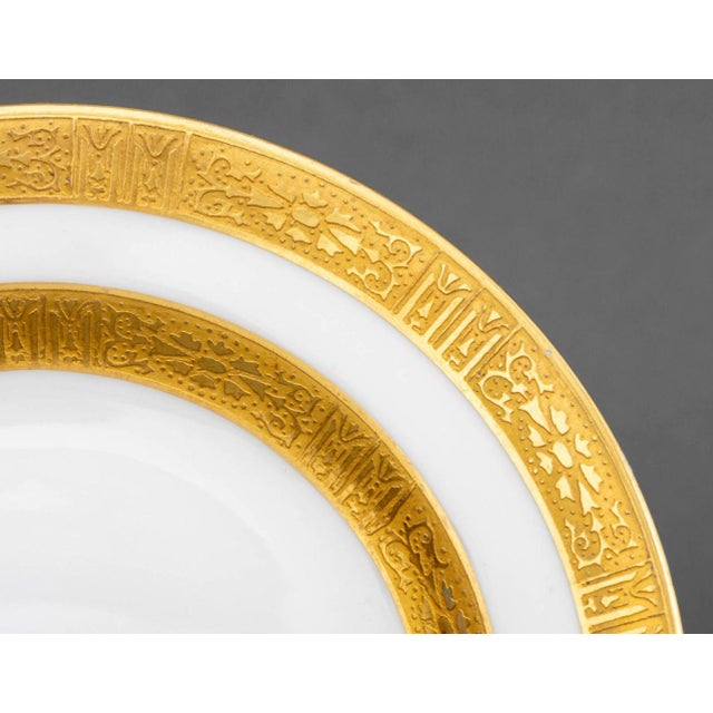 Ovington Brother at New York Ovington Bros. Gilt Encrusted Porcelain Plates, 12 For Sale - Image 4 of 6