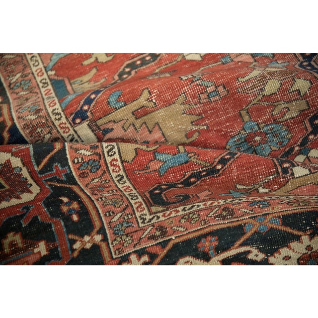 Antique Heriz Carpet - 12' x 14'8" For Sale - Image 11 of 12