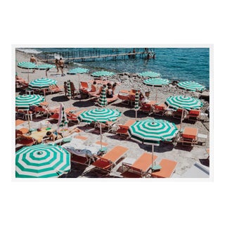 Portofino Sunbathing by Natalie Obradovich in White Framed Paper, Small Art Print For Sale