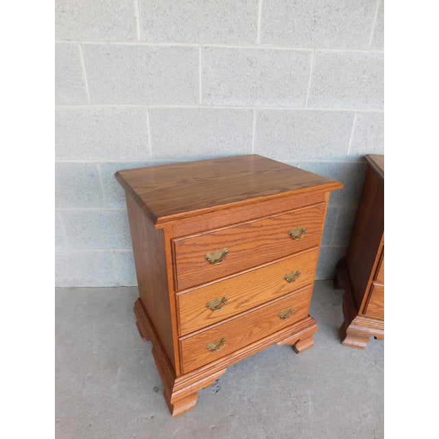 Tom Seely Oak Chippendale Style Nightstands a Pair Chairish