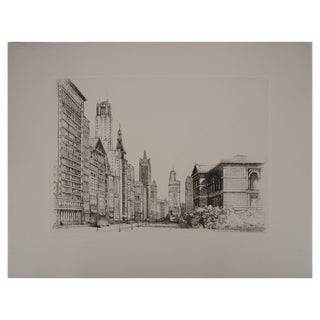 Donald Shaw Maclaughlan, Chicago, Michigan Avenue No 1, 1931, Original Etching For Sale