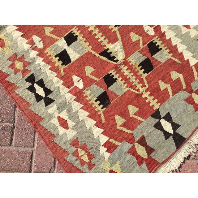 1960s Vintage Turkish Kilim Rug - 42" X 79" For Sale - Image 4 of 10