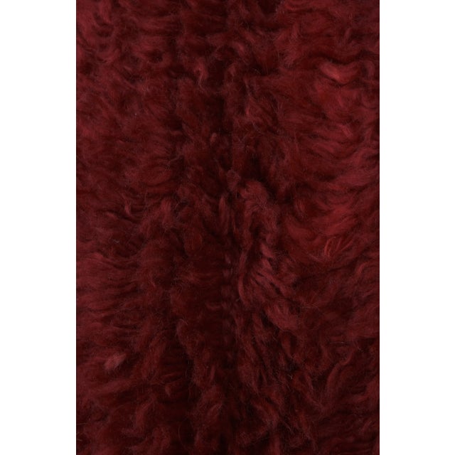 Wine Vintage Red Color Turkish Shag Tulu Rug 5'6" X 7'11" For Sale - Image 8 of 11