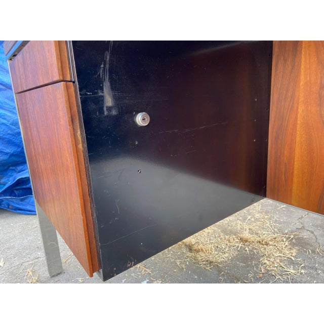 1980s Vintage Mid Century Modern Metal Credenza For Sale - Image 9 of 12