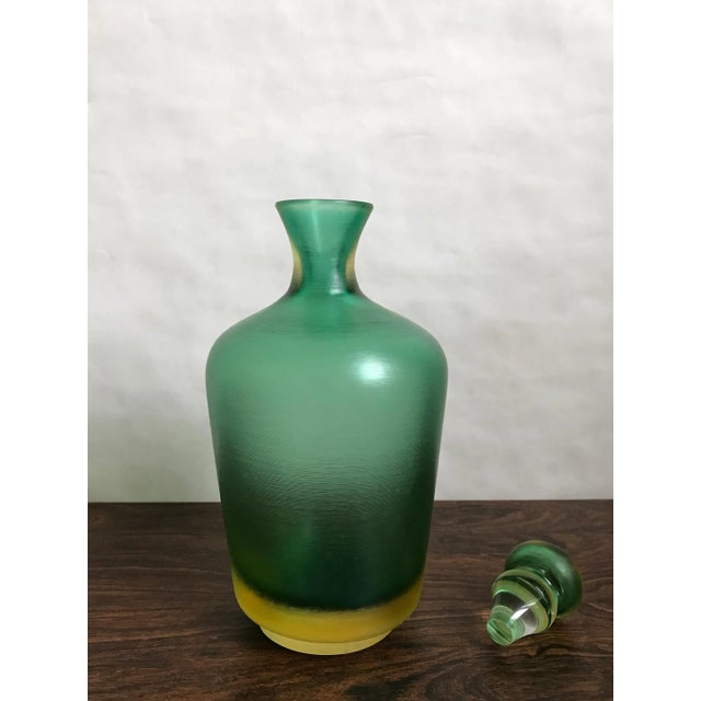 Venini Italian Murano Glass Incisi Bottle from Venini, 2004 For Sale - Image 4 of 9