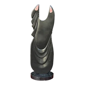 Huge Italian Black Marble Fashion Sculpture of a Dress