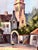 This Vintage Framed Oil Painting Is Signed "Mary Botto" and Depicts a Charming European Village Street Scene With Old-World Stone Buildings. For Sale - Image 11 of 12