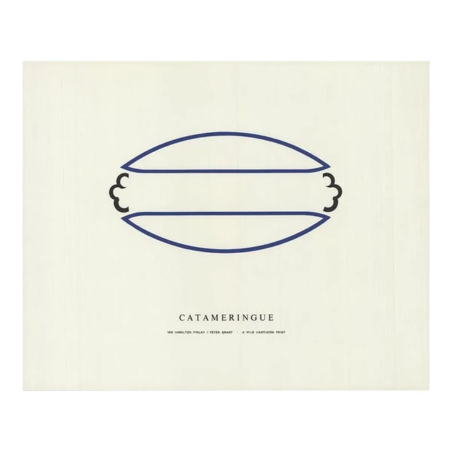 1970 Ian Hamilton Finlay 'Catameringue' Blue,White Serigraph For Sale