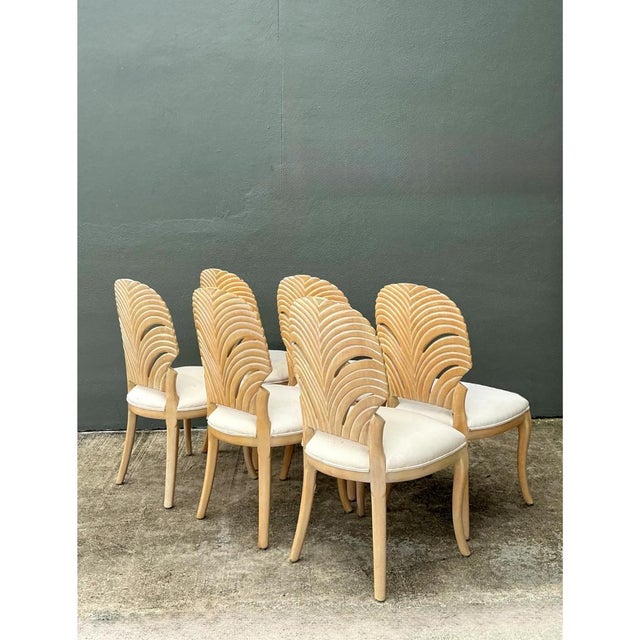 Vintage Sculptural Wood Dining Chairs - Set of Six For Sale - Image 10 of 12