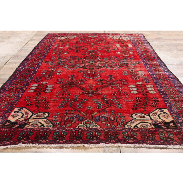 Vintage Red Persian Lilihan Rug - 05'08 X 10'02 For Sale - Image 9 of 10