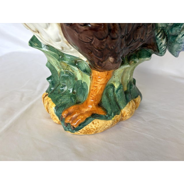 Vintage Ceramic Majolica Colorful Rooster Figure For Sale - Image 11 of 14