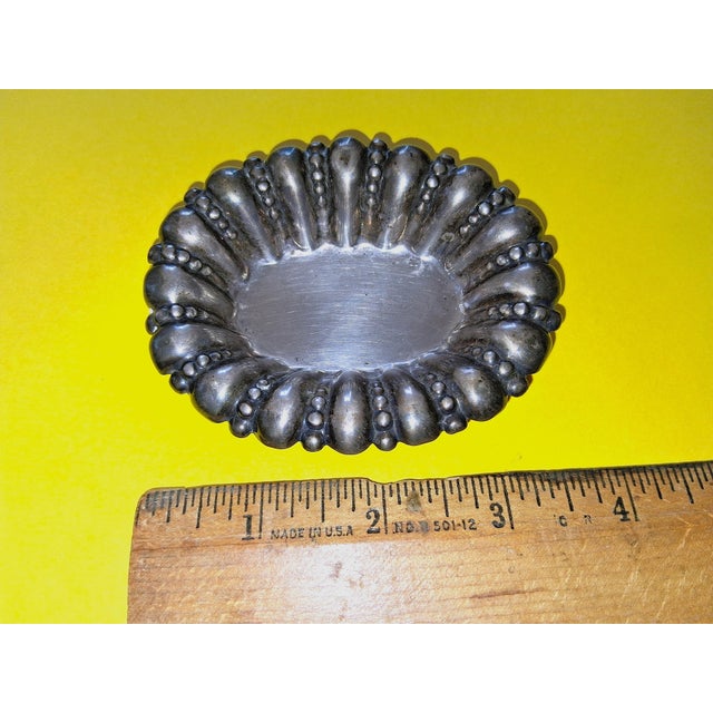 Art Deco Vintage Siam of Peru Art Deco Fluted Sterling Silver Trinket Dish Master Salt For Sale - Image 3 of 7