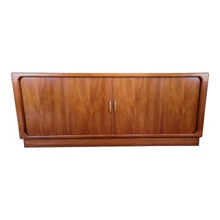 1970s Mid Century Modern Danish Teak Sideboard With Tambour Doors by Dyrlund For Sale