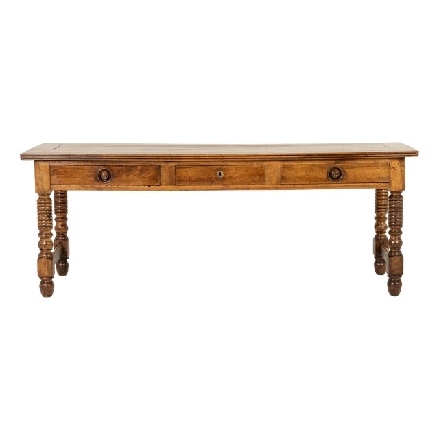 19th Century French Walnut Drapers Table For Sale