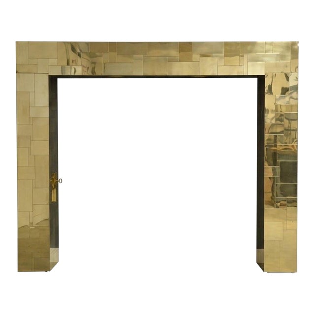 1970s Paul Evans Cityscape Brass Headboard For Sale