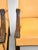 Early 19th Century Pair of Georgian Carved Mahogany Library Armchairs in Peach Leather For Sale - Image 5 of 9