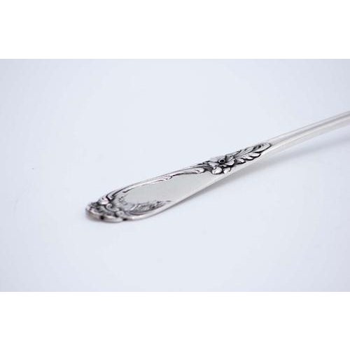 Plain Silver Dessert Spoon for Salad, in Very Good conditions. Designed 1890 to 1919 This piece has an attribution mark, I...