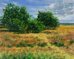 "Spring Pathways" Original Impressionist Style Landscape Painting by Deb Bossert
