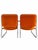 Mid-Century Modern 1970's Vintage Mid-Century Chrome Cantilever Armchairs, Orange Tufted Velvet, Set of 2 For Sale - Image 3 of 10