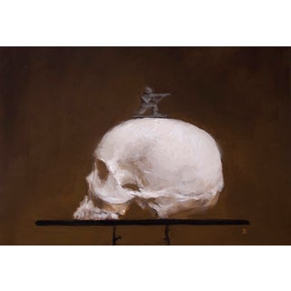 Warhead by Zack Zdrale | Oil on panel Skull with a toy soldier on top. For Sale
