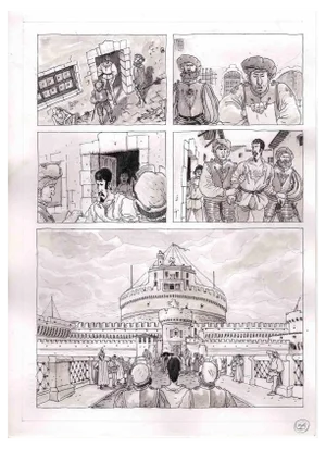 Vincenzo Bizzarri, Cellini Is Arrested, Ink & Watercolor on Paper, 2015