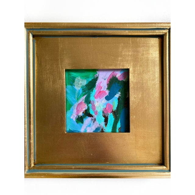 2020s "Pink Petals" Pair of Framed Mini Paintings by Jessalin Beuter For Sale - Image 5 of 5