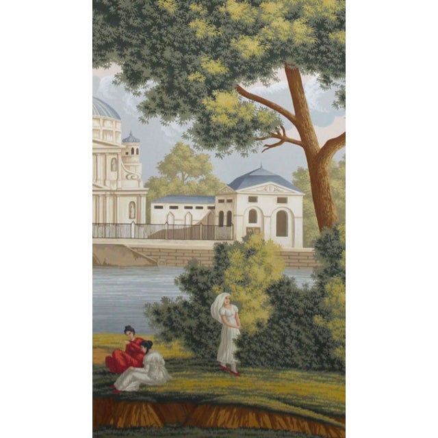 Not Yet Made - Made To Order Hand Painted Vintage French Paris Riverside Landscape Mural Panels | Set of 5 Panels 3ft×8ft Custom Panoramic Scenic Wallpaper For Sale - Image 5 of 5
